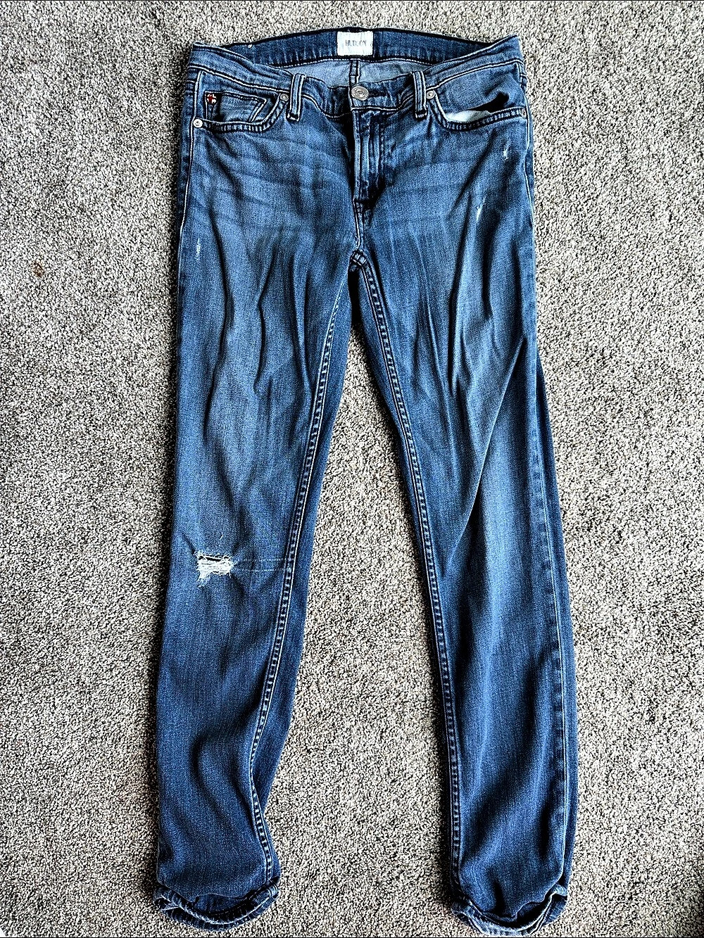 Hudson Tally Cropped Skinny Jeans Blue Waist 27